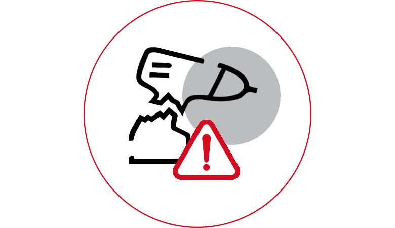 Symbol med skadat verktyg